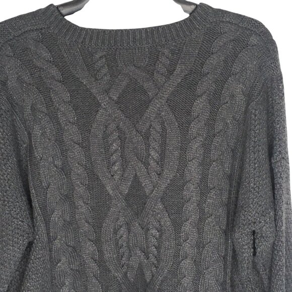 Lauren Ralph Lauren Sweater  XL Cable Knit Pullover Merino Wool Blend V Neck - Picture 6 of 16